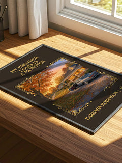 My Brother Louis Is A Monster Classic Book Art Print by B. Robinson – print on a sunlit desk
