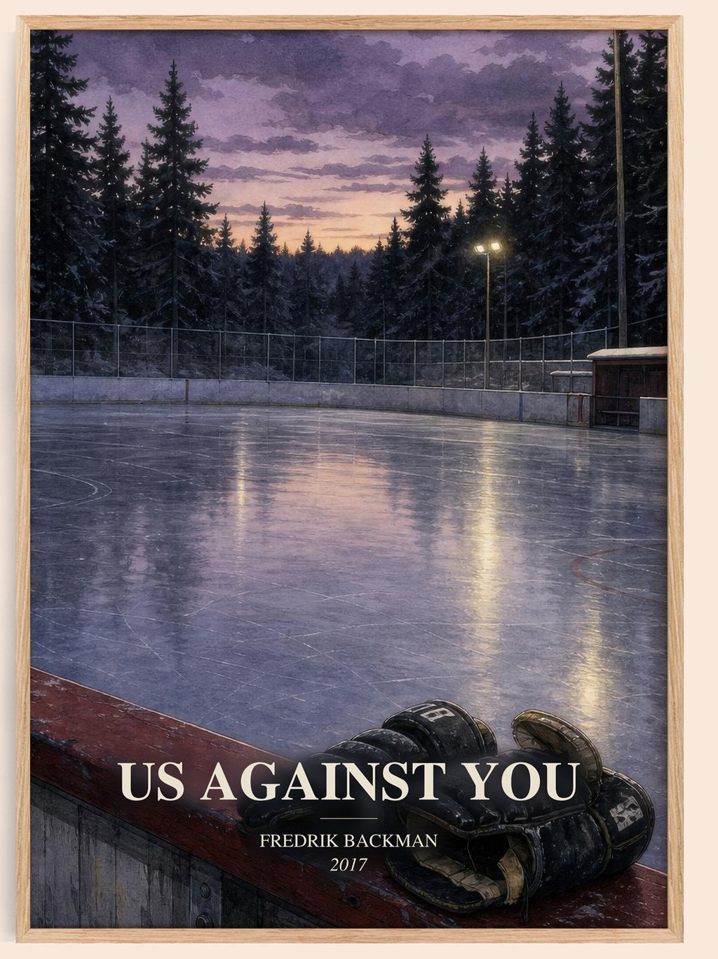 Us Against You watercolour book poster by Fredrik Backman – framed literary art print