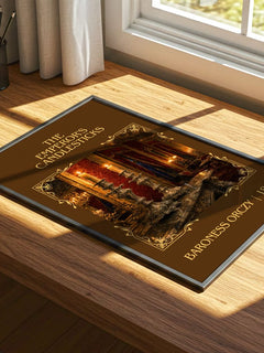 The Emperor'S Candlesticks Classic Book Art Print by Baroness Orczy – print on a sunlit desk