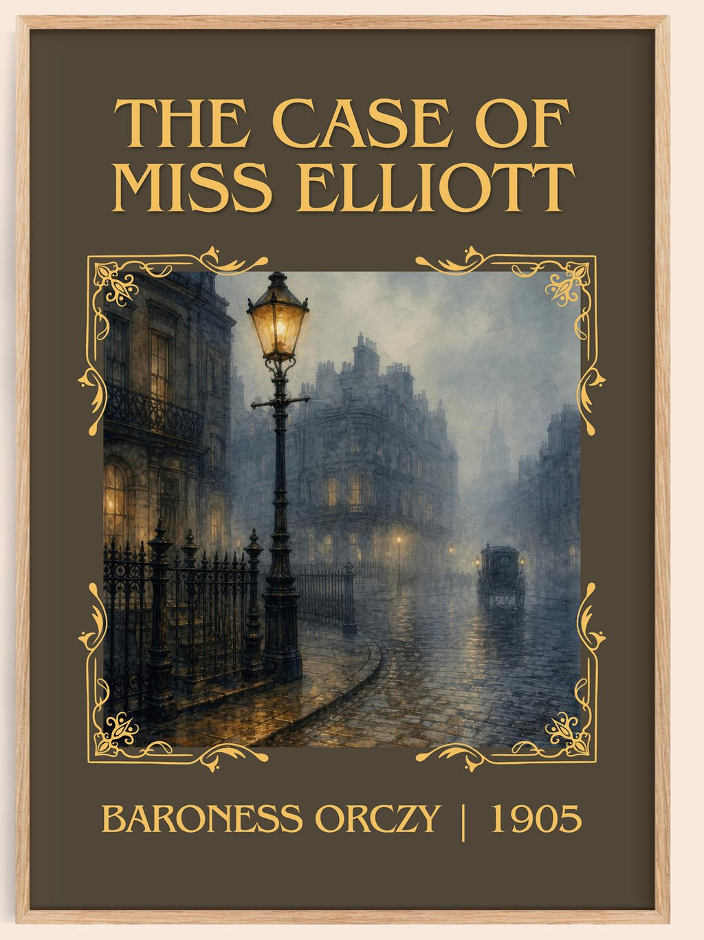 The Case Of Miss Elliott Classic Book Art Print by Baroness Orczy – book poster
