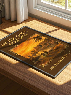By The Gods Beloved Classic Book Art Print by Baroness Orczy – print on a sunlit desk