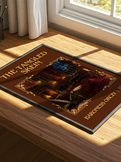 The Tangled Skein Classic Book Art Print by Baroness Orczy – print on a sunlit desk
