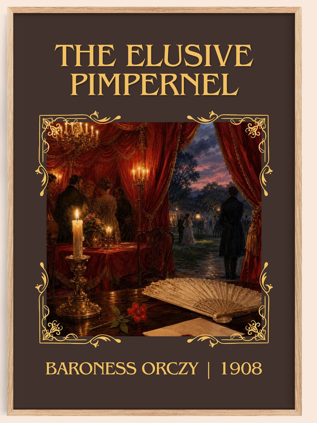 The Elusive Pimpernel Classic Book Art Print by Baroness Orczy – book poster