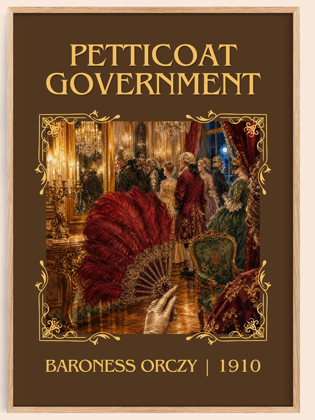 Petticoat Government Classic Book Art Print by Baroness Orczy – book poster
