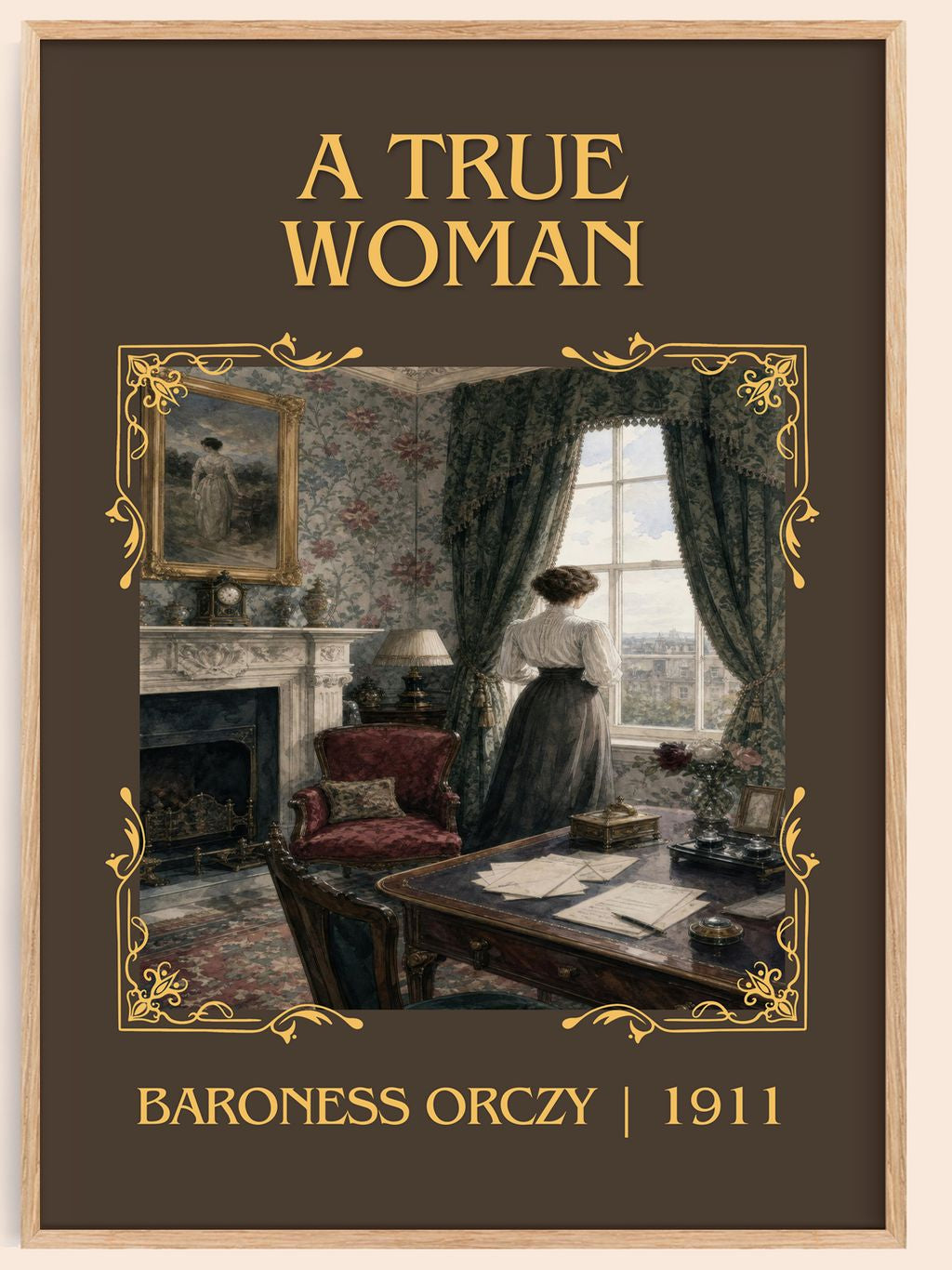 A True Woman Classic Book Art Print by Baroness Orczy – book poster