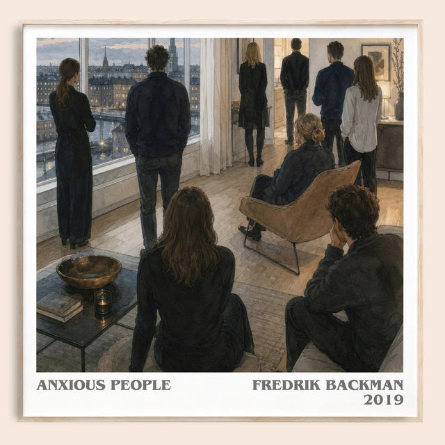 Anxious People Literary Art Print by Fredrik Backman