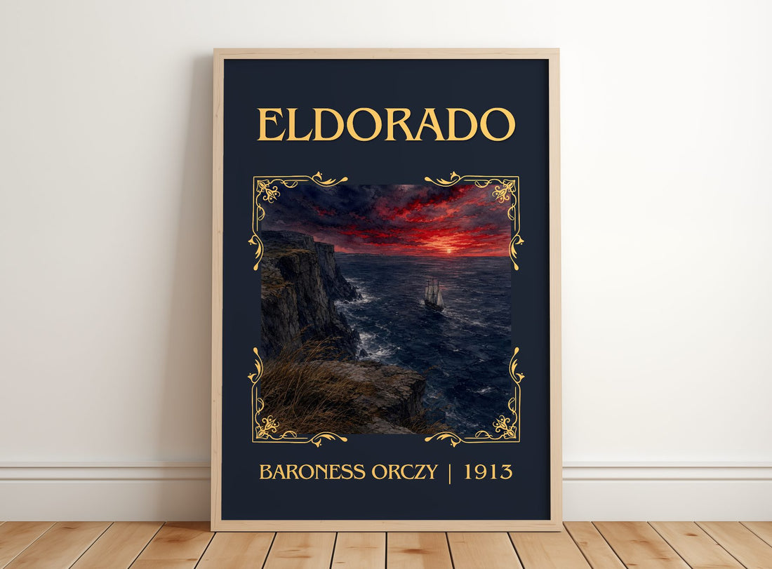 Eldorado Classic Book Art Print by Baroness Orczy – framed print leaning on a wooden floor