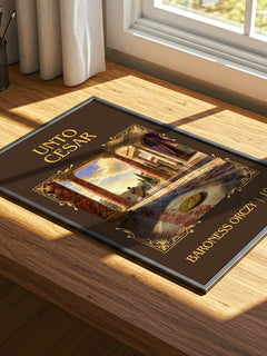 Unto César Classic Book Art Print by Baroness Orczy – print on a sunlit desk