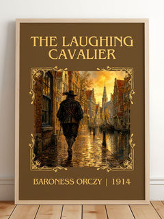 The Laughing Cavalier Classic Book Art Print by Baroness Orczy – framed print leaning on a wooden floor