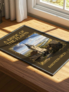 A Bride Of The Plains Classic Book Art Print by Baroness Orczy – print on a sunlit desk