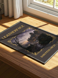 Leatherface Classic Book Art Print by Baroness Orczy – print on a sunlit desk