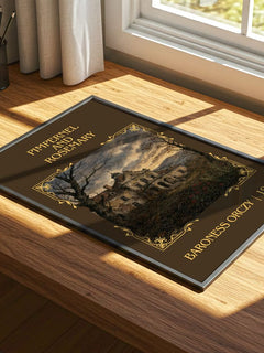 Pimpernel And Rosemary Classic Book Art Print by Baroness Orczy – print on a sunlit desk