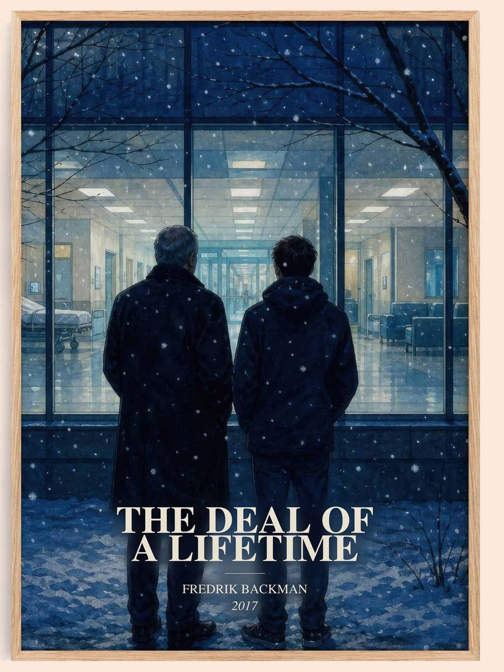 The Deal Of A Lifetime watercolour book poster by Fredrik Backman – framed literary art print