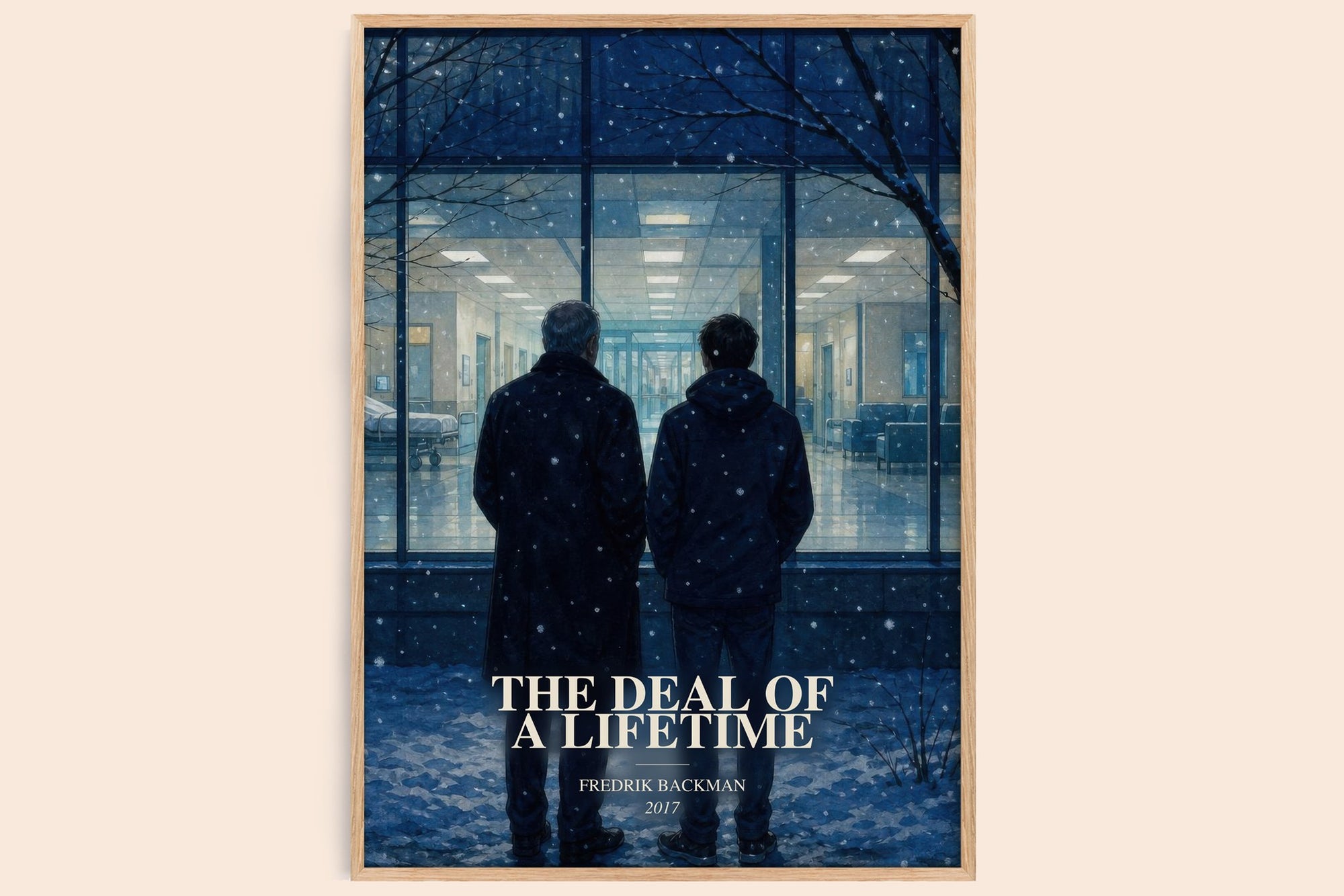 The Deal Of A Lifetime watercolour book poster by Fredrik Backman – framed literary art print