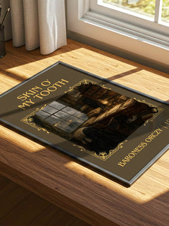 Skin O' My Tooth Classic Book Art Print by Baroness Orczy – print on a sunlit desk