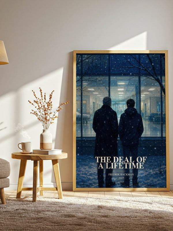 The Deal Of A Lifetime watercolour print in frame leaning in hallway – literary fiction wall art