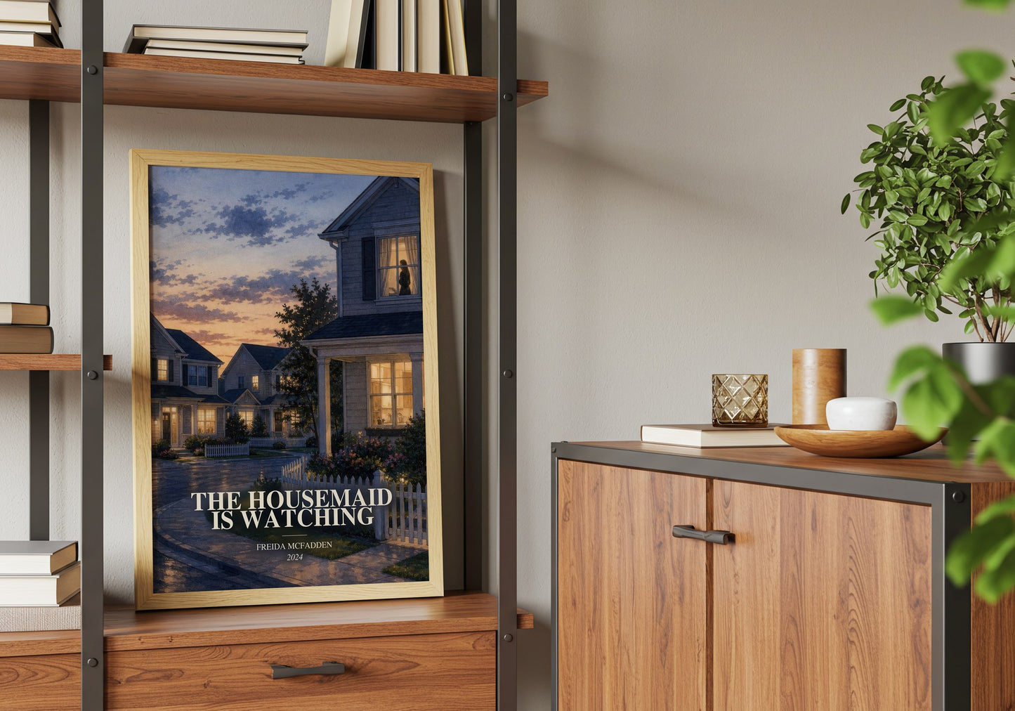 The Housemaid Is Watching book watercolour illustration paper finish options – matte satin gloss