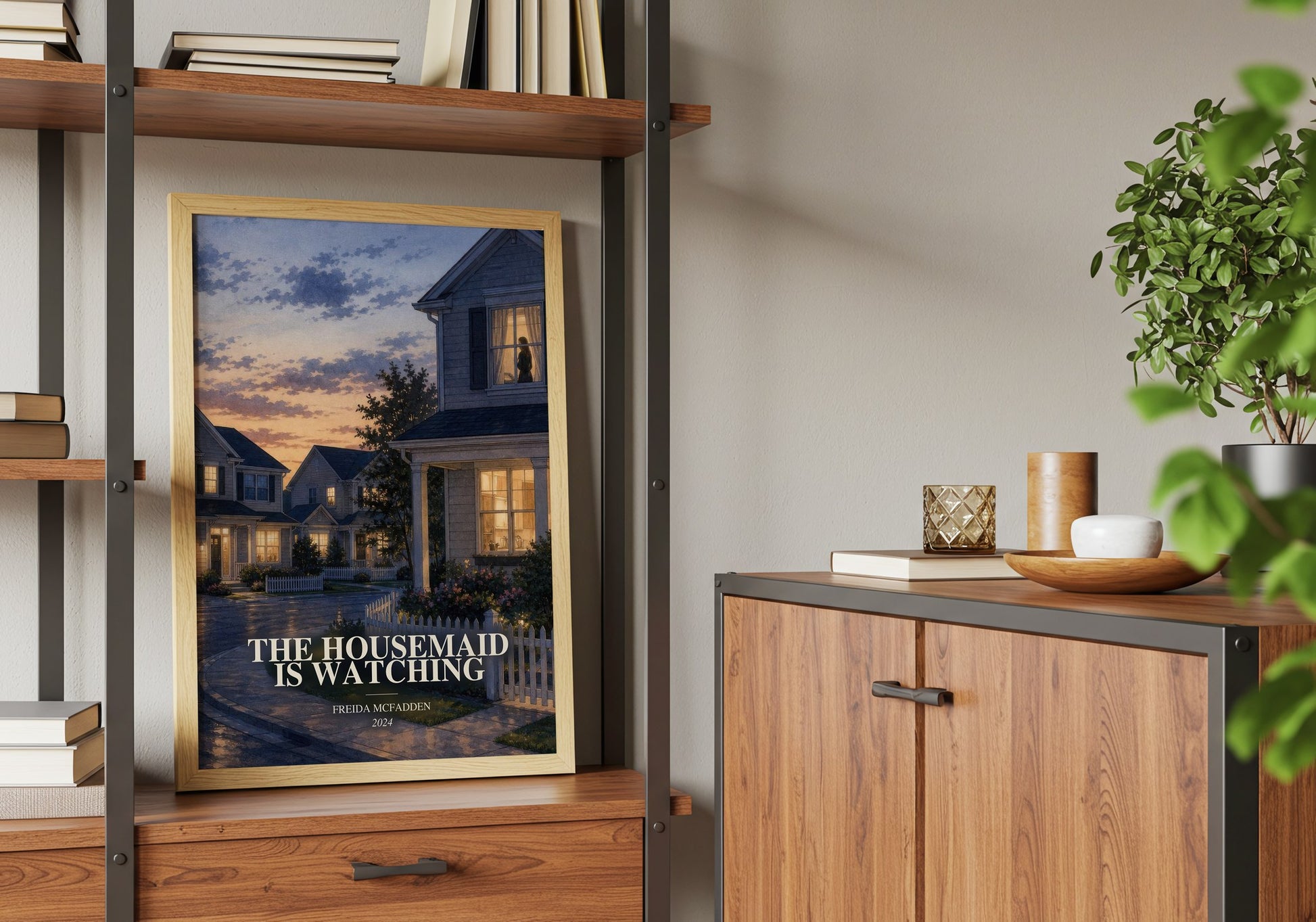 The Housemaid Is Watching book watercolour illustration paper finish options – matte satin gloss