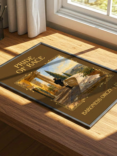Pride Of Race Classic Book Art Print by Baroness Orczy – print on a sunlit desk