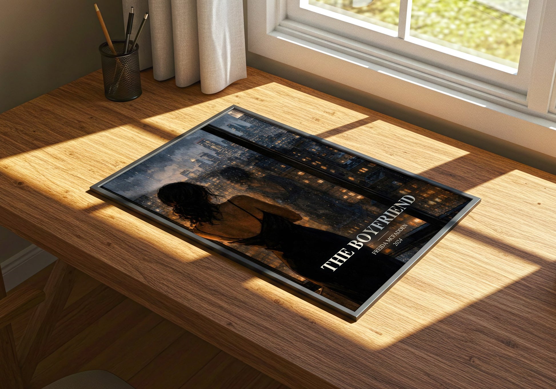 The Boyfriend watercolour book poster framed on wall – thriller wall art