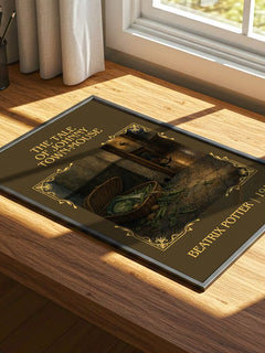 The Tale Of Johnny Town-Mouse Classic Book Art Print by Beatrix Potter – print on a sunlit desk