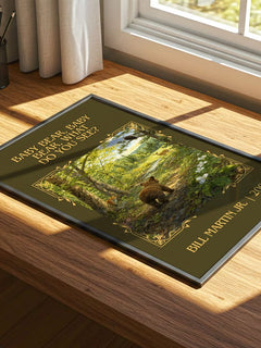 Baby Bear, Baby Bear, What Do You See? Classic Book Art Print – print on a sunlit desk