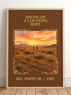 Knots On A Counting Rope Classic Book Art Print by Bill Martin Jr. – framed print leaning on a wooden floor