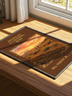 Knots On A Counting Rope Classic Book Art Print by Bill Martin Jr. – print on a sunlit desk