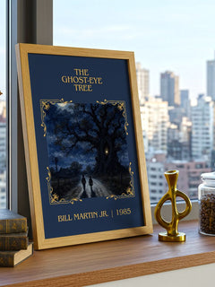 The Ghost-Eye Tree Classic Book Art Print by Bill Martin Jr. – framed print on a city-view windowsill
