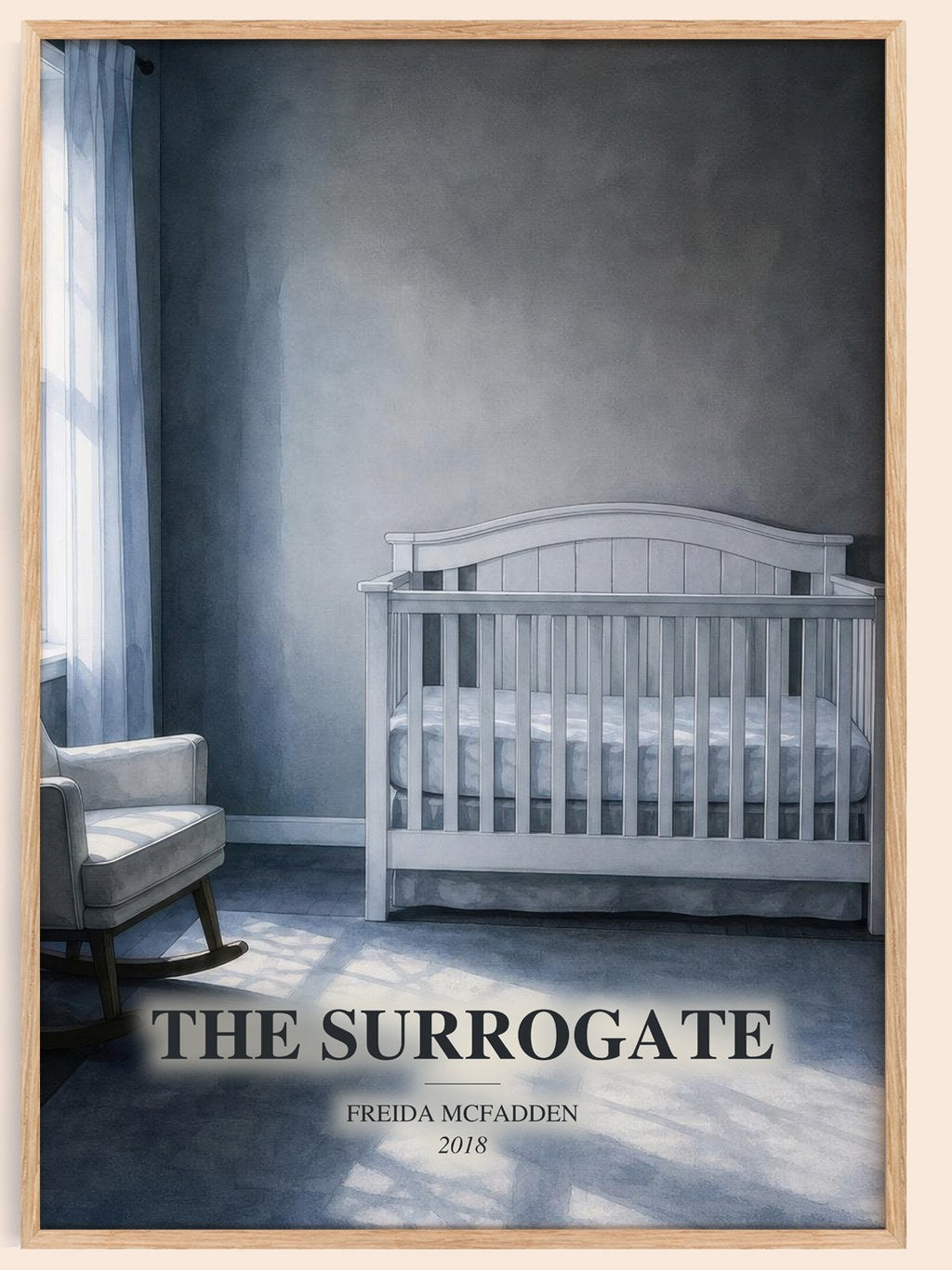 The Surrogate watercolour book poster by Freida Mcfadden – framed literary art print