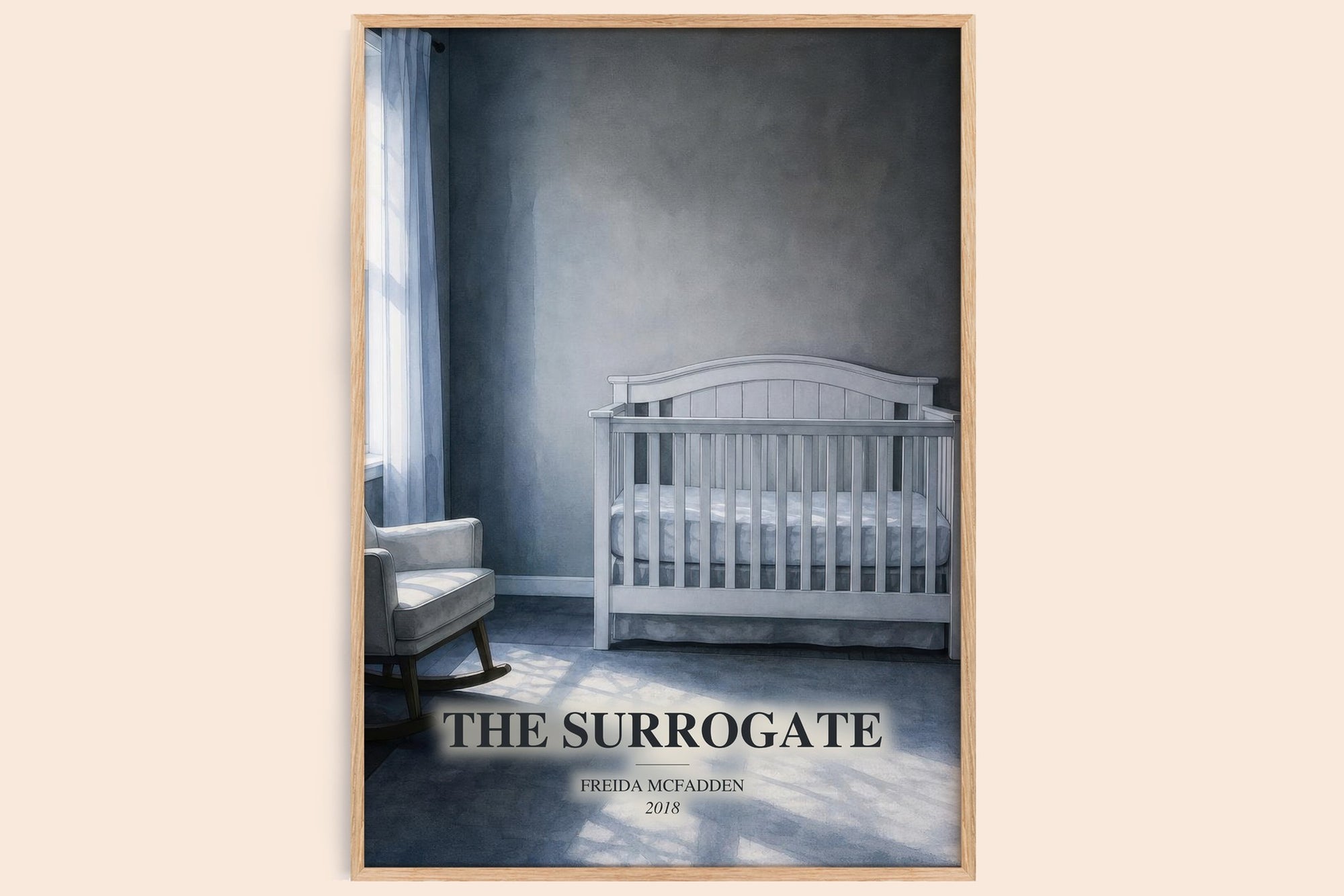 The Surrogate watercolour book poster by Freida Mcfadden – framed literary art print