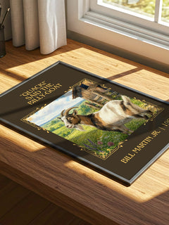 "Quack!" Said The Billy-Goat Classic Book Art Print by Bill Martin Jr. – print on a sunlit desk
