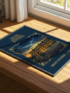 Seven Golden Buttons Classic Book Art Print by Bram Stoker – print on a sunlit desk