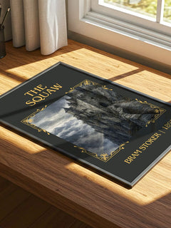 The Squaw Classic Book Art Print by Bram Stoker – print on a sunlit desk