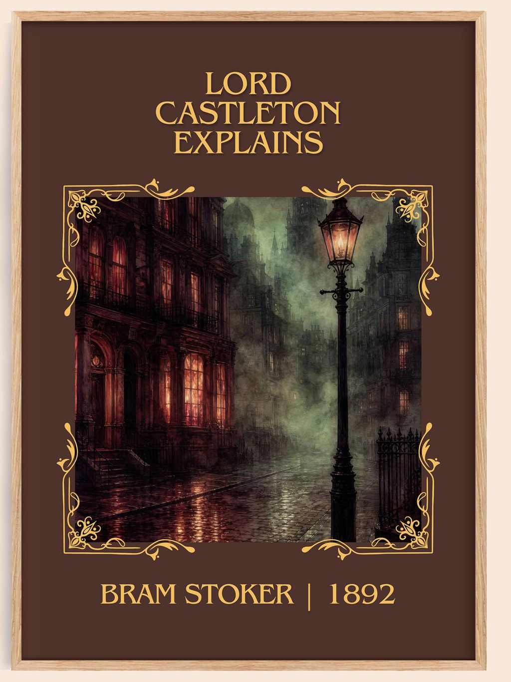 Lord Castleton Explains Classic Book Art Print by Bram Stoker – book poster
