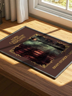 Lord Castleton Explains Classic Book Art Print by Bram Stoker – print on a sunlit desk