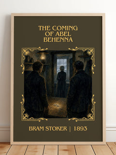 The Coming Of Abel Behenna Classic Book Art Print by Bram Stoker – framed print leaning on a wooden floor
