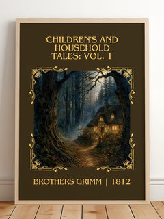 Children'S And Household Tales: Vol. 1 Classic Book Art Print – framed print leaning on a wooden floor