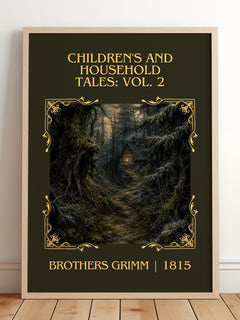 Children'S And Household Tales: Vol. 2 Classic Book Art Print – framed print leaning on a wooden floor