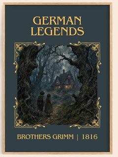German Legends Classic Book Art Print by Brothers Grimm – book poster