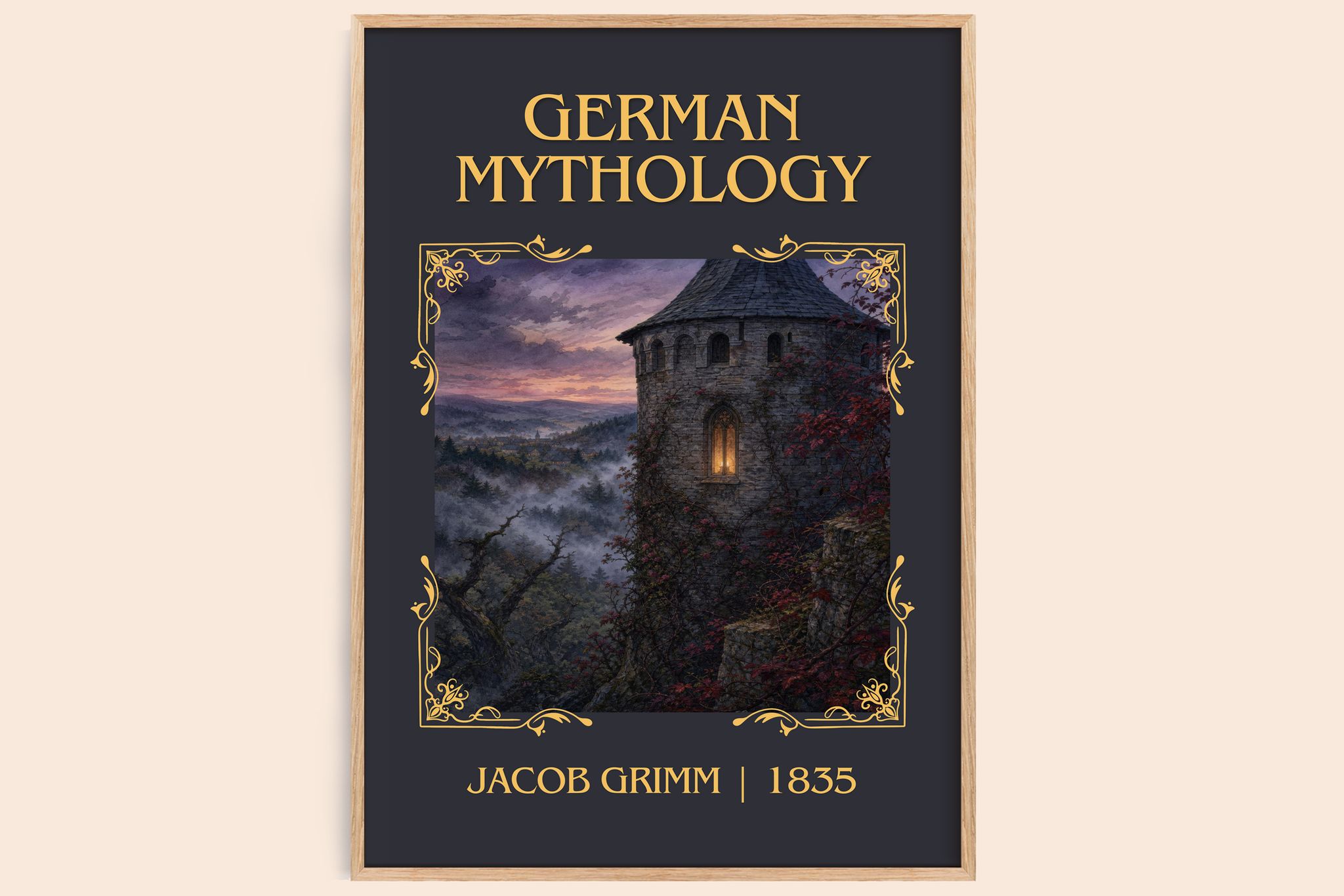 German Mythology Classic Book Art Print by Jacob Grimm