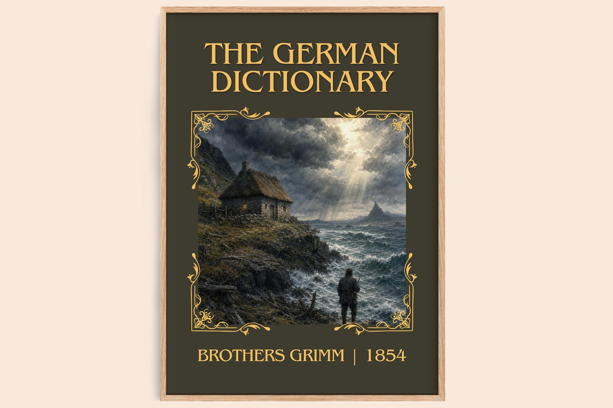 The German Dictionary Classic Book Art Print by Brothers Grimm
