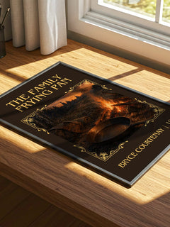 The Family Frying Pan Classic Book Art Print by Bryce Courtenay – print on a sunlit desk