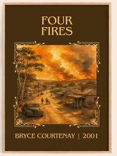 Four Fires Classic Book Art Print by Bryce Courtenay – book poster