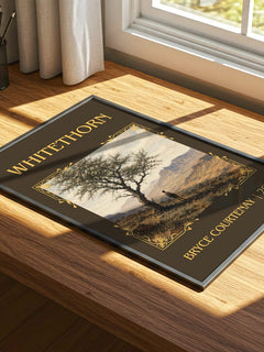 Whitethorn Classic Book Art Print by Bryce Courtenay – print on a sunlit desk