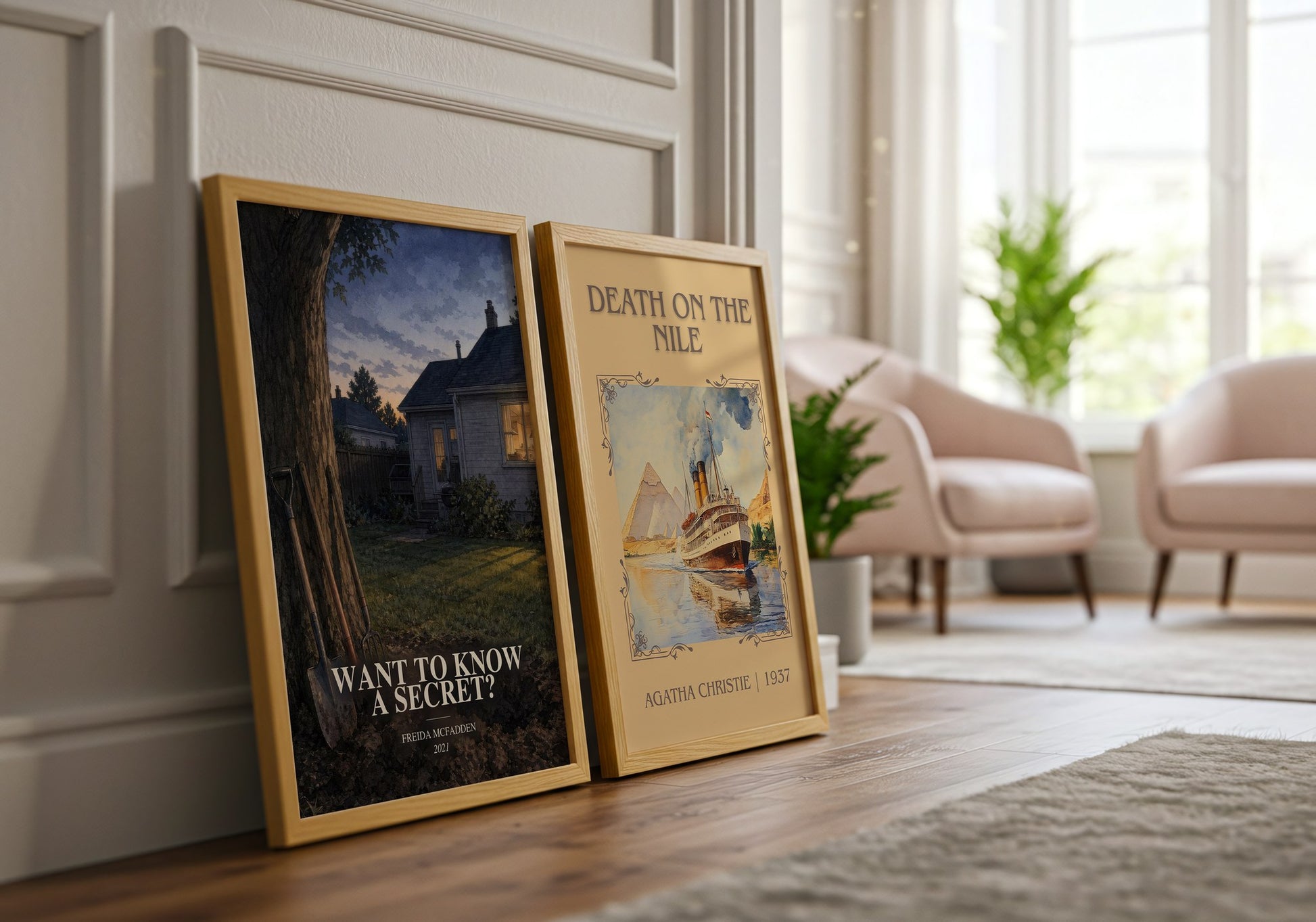 Want To Know A Secret? watercolour print framed by window – literary home decor