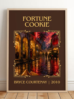 Fortune Cookie classic book art print in frame leaning in hallway – thriller wall art