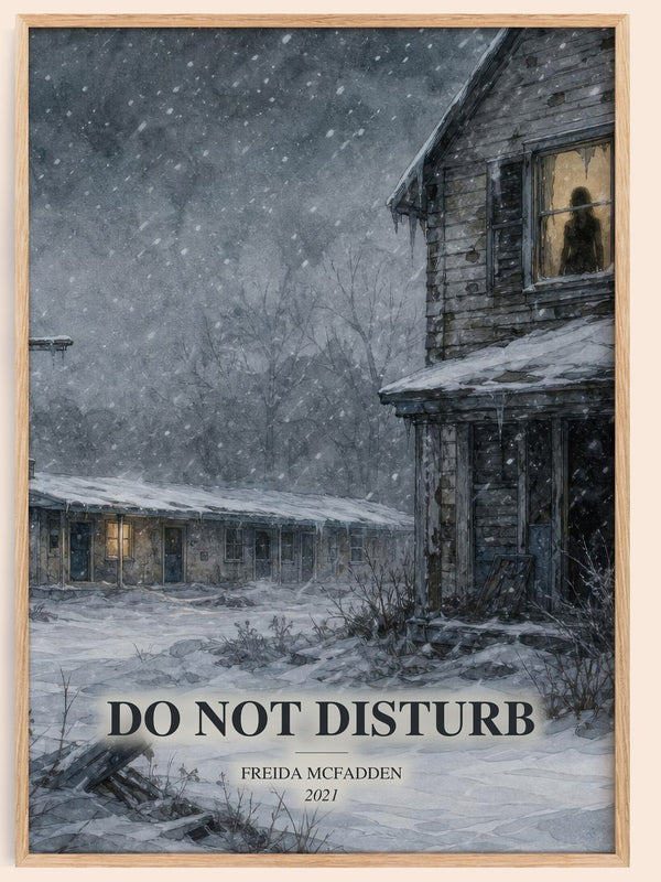 Do Not Disturb watercolour book poster by Freida Mcfadden – framed literary art print