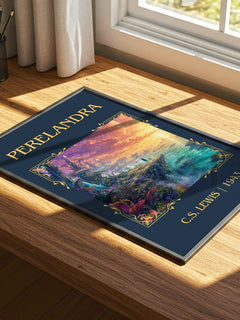 Perelandra Classic Book Art Print by C.S. Lewis – print on a sunlit desk
