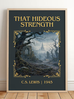 That Hideous Strength Classic Book Art Print by C.S. Lewis – framed print leaning on a wooden floor